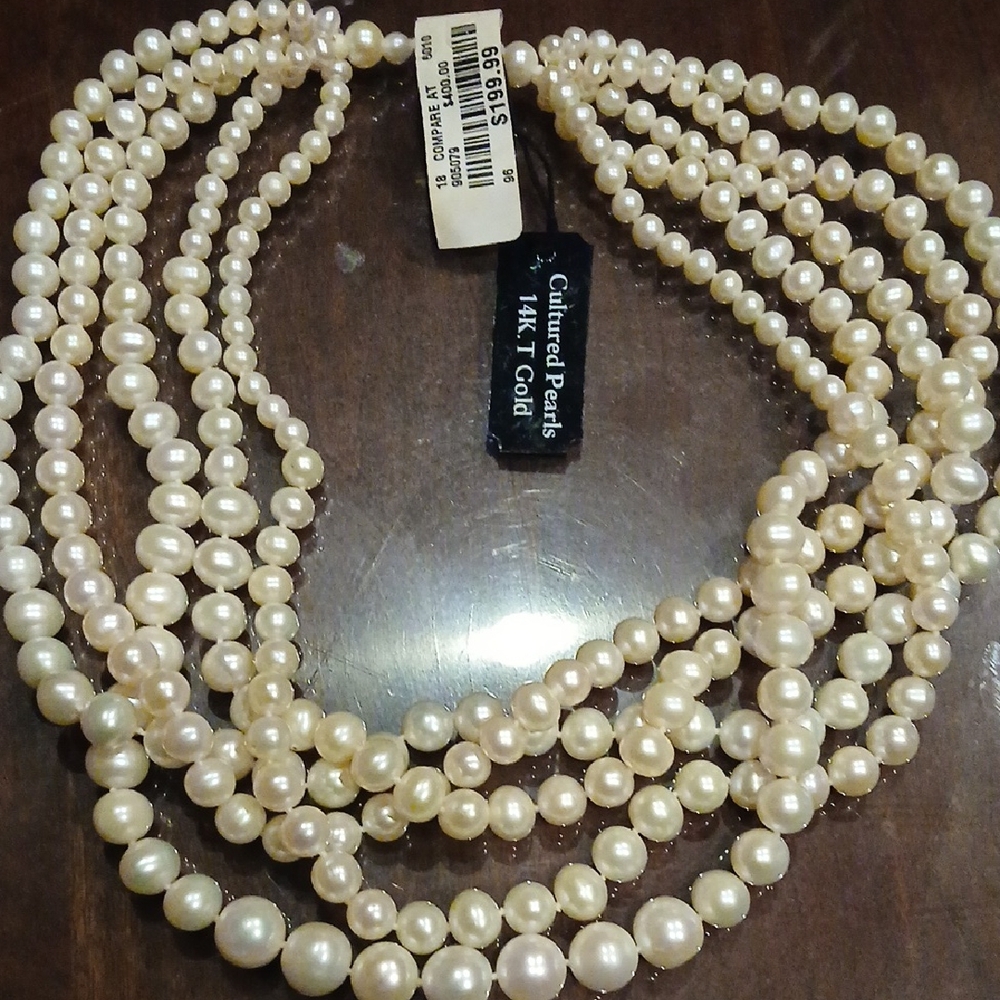 14K Gold Cultured Pearl Necklace